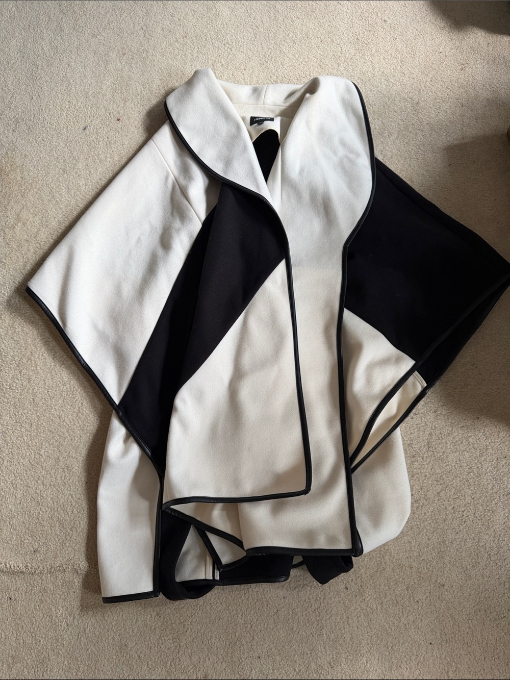 Black & White Draped Cape Coat - express